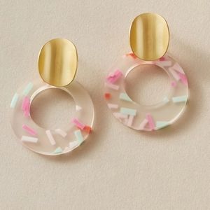 Color Block Geometric Earrings💗